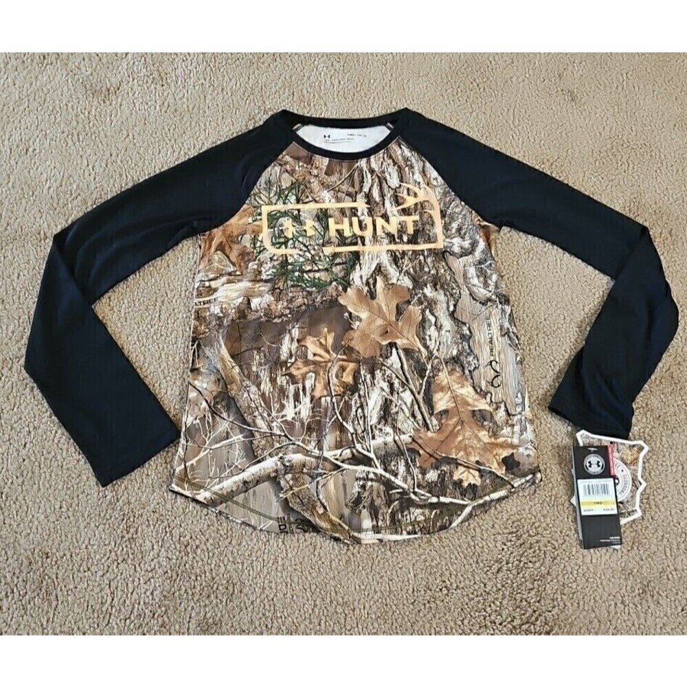 Under Armour Youth Medium Foil Logo Hunting T Shirt